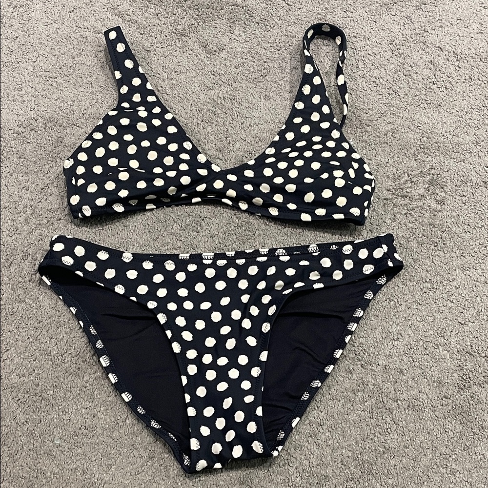 Aerie Black & White Polka Dot Women’s Bikini Set Size XS